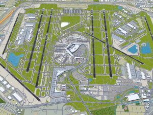 OHare International Airport 15km 3D Model
