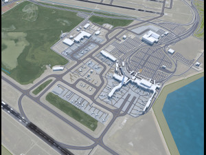 Oakland International Airport 10km Modèle 3D