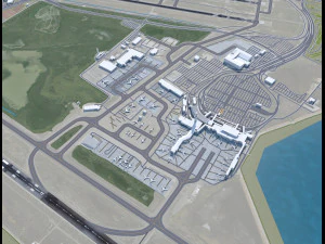 ओकलैंड अंतर्राष्ट्रीय हवाई अड्डा 10 कि.मी 3D मॉडल