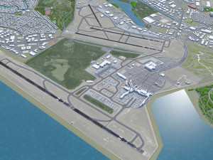 Oakland International Airport 10km Modèle 3D