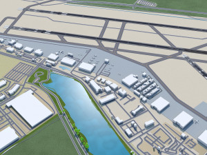Oakland International Airport 10km Modèle 3D