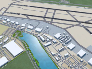 ओकलैंड अंतर्राष्ट्रीय हवाई अड्डा 10 कि.मी 3D मॉडल