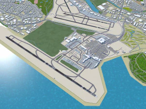 ओकलैंड अंतर्राष्ट्रीय हवाई अड्डा 10 कि.मी 3D मॉडल