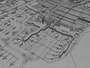 ओकलैंड अंतर्राष्ट्रीय हवाई अड्डा 10 कि.मी 3D मॉडल