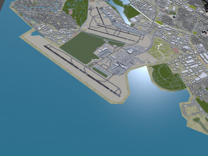 Oakland International Airport 10km Modèle 3D