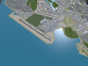ओकलैंड अंतर्राष्ट्रीय हवाई अड्डा 10 कि.मी 3D मॉडल