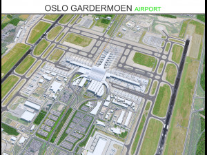 Oslo Gardermoen Airport 15km 3D Model