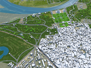 Agra city India 50km 3D Model