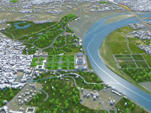 Agra city India 50km 3D Model