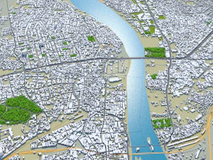 Agra city India 50km 3D Model