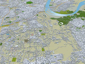 Agra city India 50km 3D Model