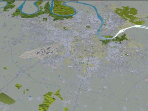 Agra city India 50km 3D Model