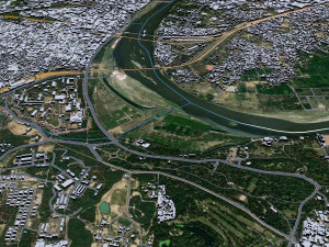 Agra city India 50km 3D Model