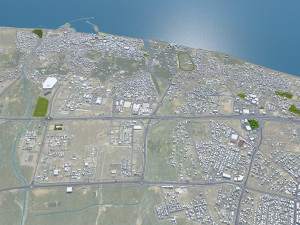 Al Seeb city Oman 40km Model 3D