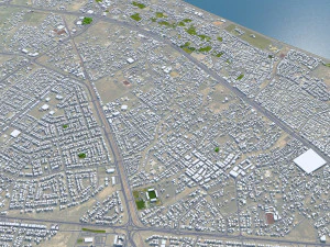 Al Seeb city Oman 40km 3D Model