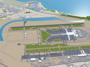 Al Seeb city Oman 40km Model 3D