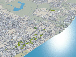 Al Seeb city Oman 40km 3D Model