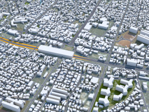 Asan City South Korea 20km Modelo 3D