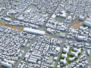Asan City South Korea 20km 3D Model