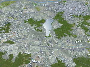 Asan City South Korea 20km 3D Model