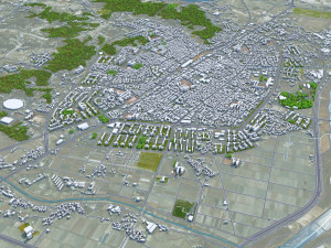 Asan City South Korea 20km Modelo 3D