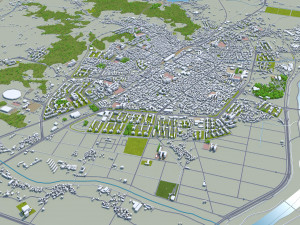 Asan City South Korea 20km Modelo 3D