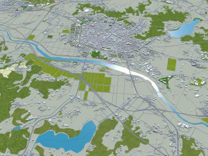 Asan City South Korea 20km 3D Model