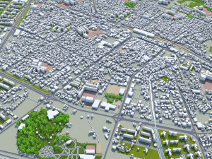 Asan City South Korea 20km Modelo 3D