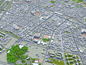 Asan City South Korea 20km 3D Model