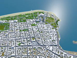 Batumi City Georgia 30km 3D Model
