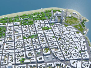Batumi City Georgia 30km 3D Model