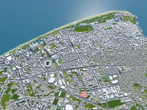 Batumi City Georgia 30km 3D Model