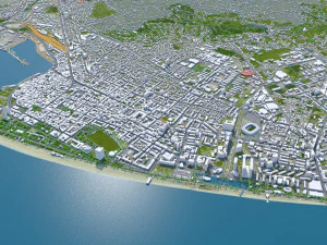 Batumi City Georgia 30km 3D Model
