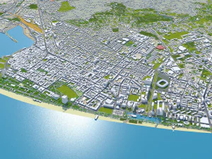 Batumi City Georgia 30km 3D Model