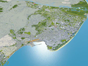 Batumi City Georgia 30km 3D Model