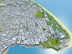 Batumi City Georgia 30km 3D Model