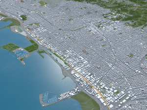 Berkeley city California 30km 3D Model