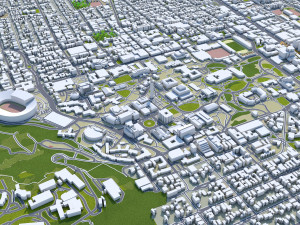 Berkeley city California 30km 3D Model