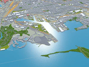 Berkeley city California 30km 3D Model