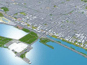 Berkeley city California 30km 3D Model