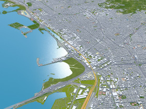 Berkeley city California 30km 3D Model
