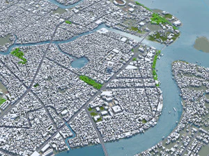 Can Tho city Vietnam 30km 3D Model