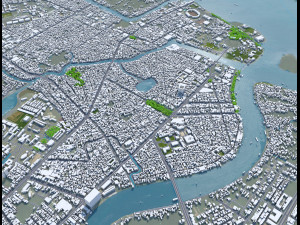 Can Tho city Vietnam 30km 3D 모델