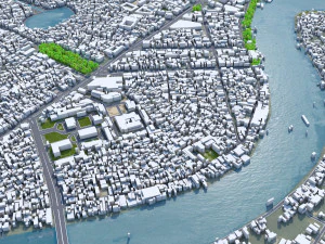 Can Tho city Vietnam 30km 3D Model