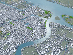 Can Tho city Vietnam 30km 3D 모델