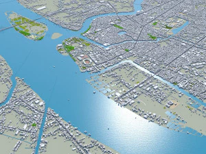 Can Tho city Vietnam 30km 3D Model