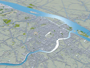 Can Tho city Vietnam 30km 3D Model