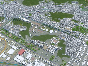 Changwon City South Korea 30km 3D Model