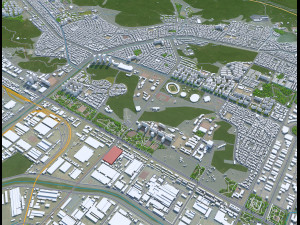 Changwon City South Korea 30km 3D-Modell