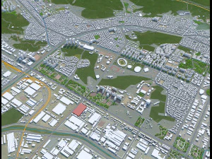 Changwon City South Korea 30km 3D Model